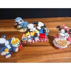 Mary's Moo Moo's I've Only Got Ice For Moo Cow Figurine Set Of 4 Coca-Cola 90s